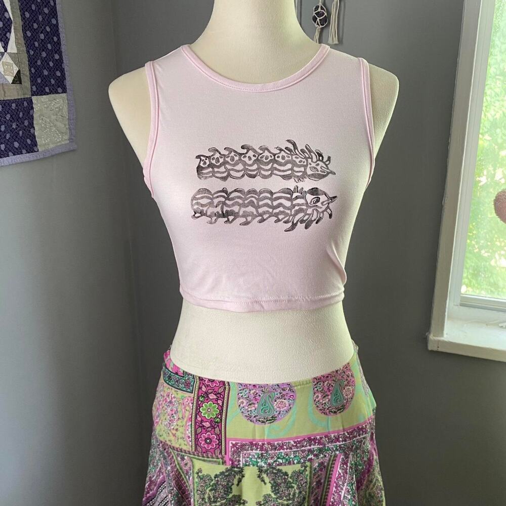 Butterfly cropped tank top